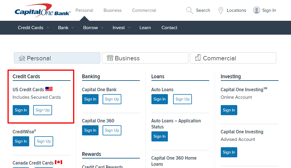 capital one login auto