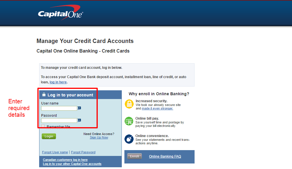 Capital One Credit Card Online Login - CC Bank