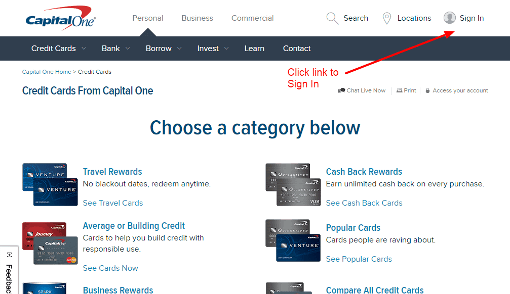 capital one sign in online banking