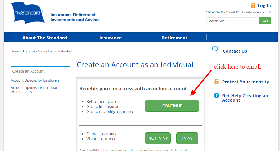 Create account-standard