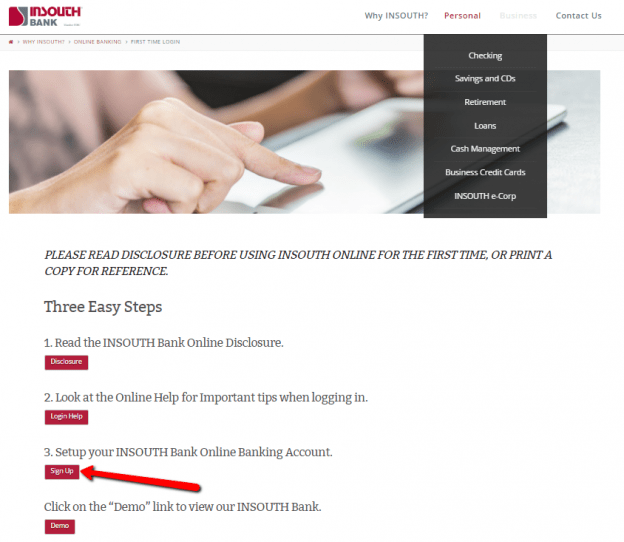 INSOUTH Bank Online Banking Login CC Bank