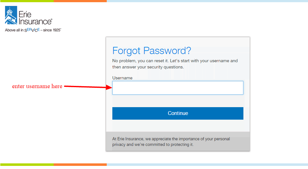 Erie Reset Password