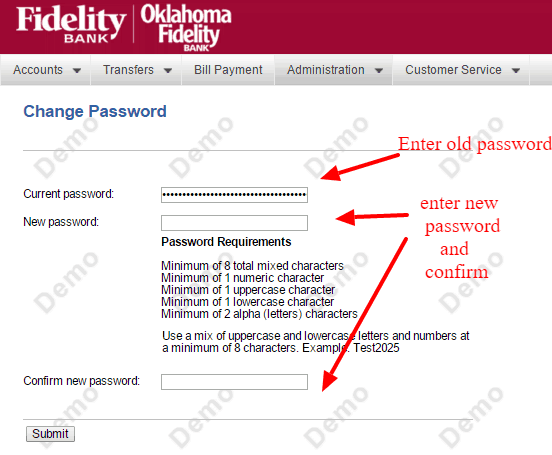 Fidelity Bank New Password