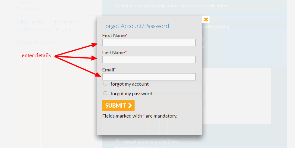 GenRe reset password