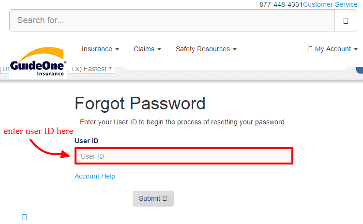 GuideOne Forgot Password