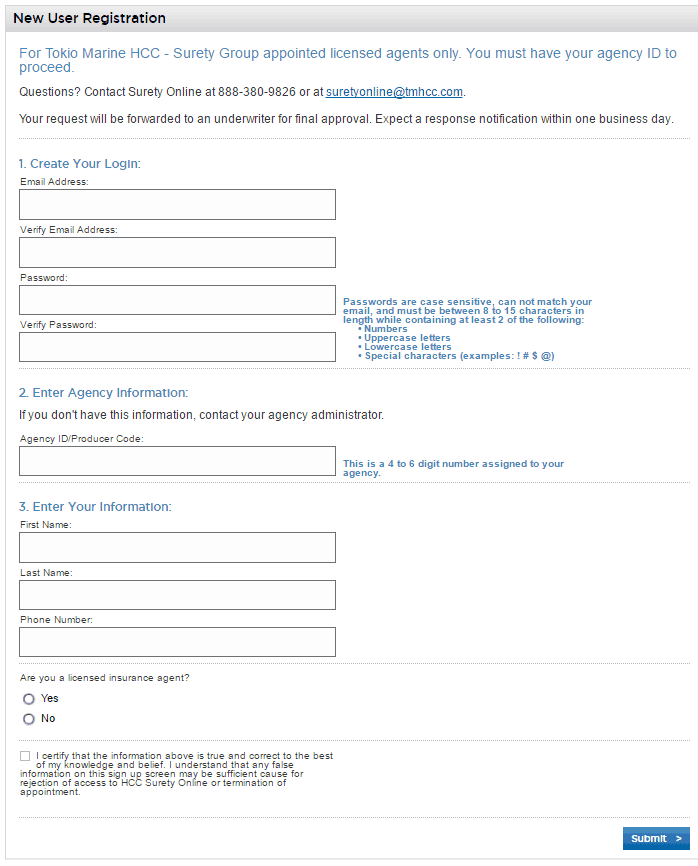 HCC Signup form