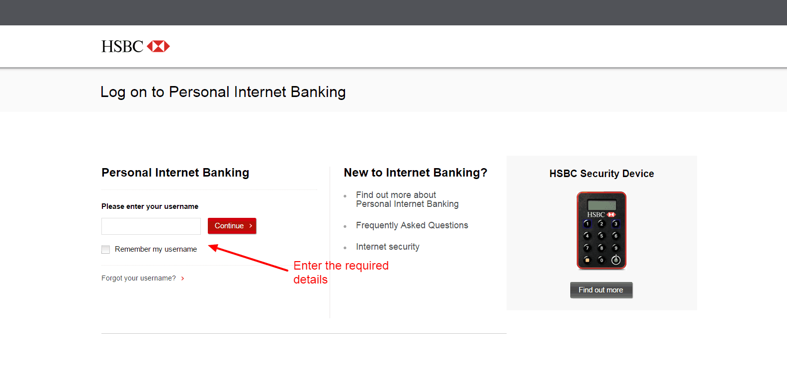 HSBC login