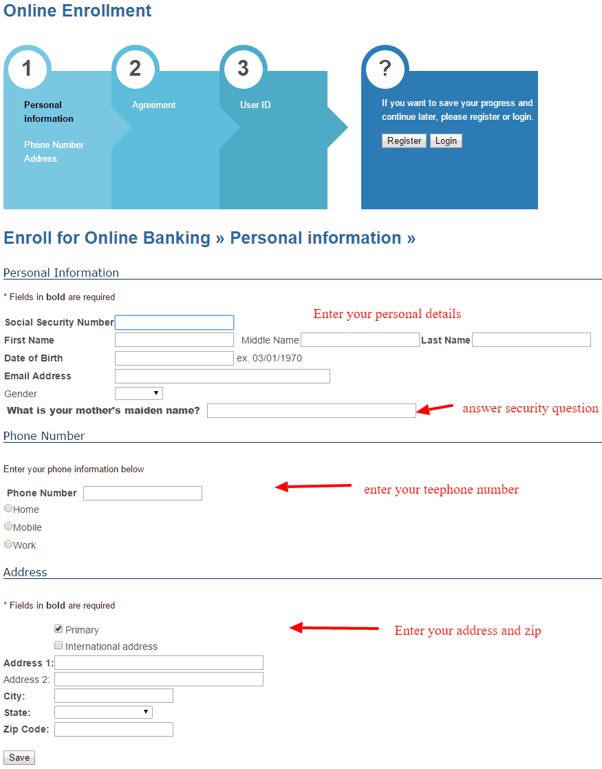 Harvest Bank Online Enrollment