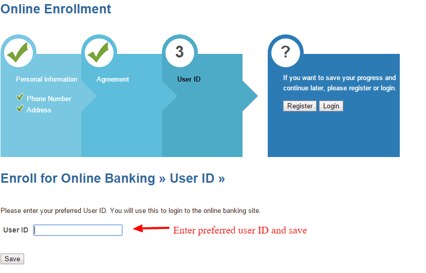 Harvest Bank User ID