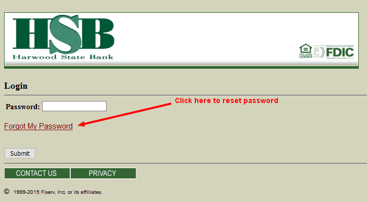 Harwood State Bank Online Banking Password Reset