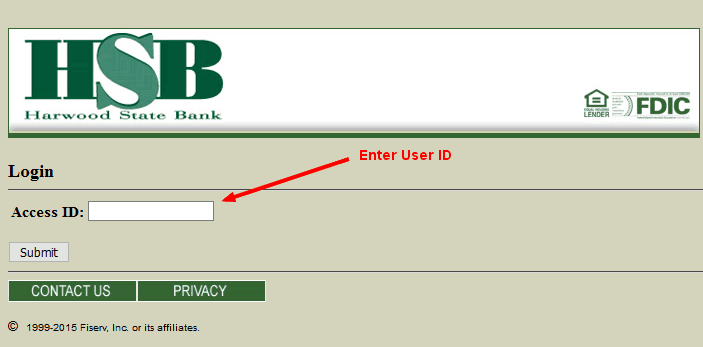 Harwood State Bank Online Banking User ID
