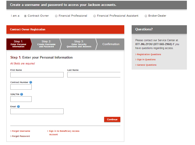 Jackson create account