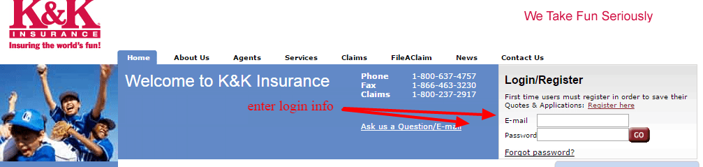 K K Insurance login