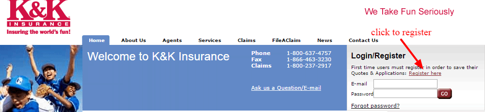 K K Insurance registration