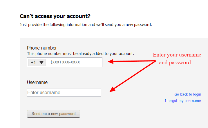 Klein Bank Account Password Help