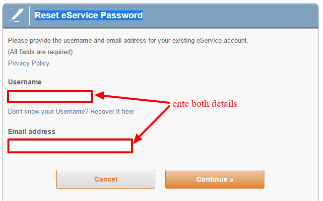 Liberty Mutual Reset-eService-password