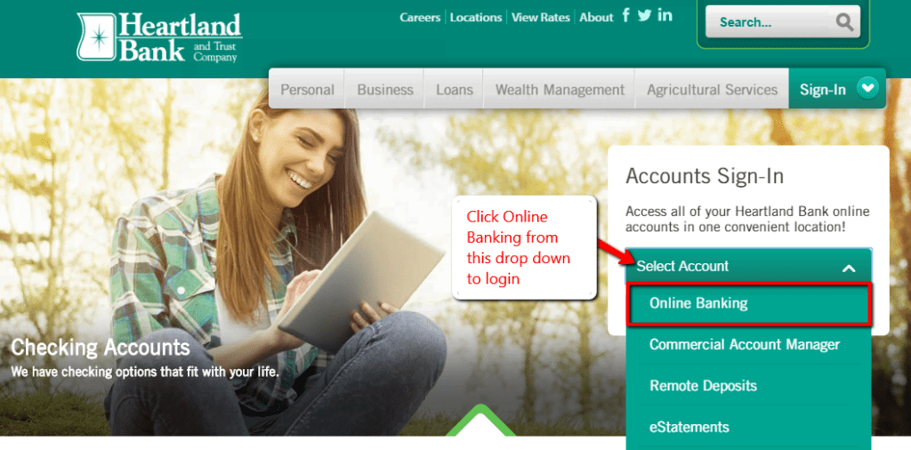 Heartland Bank & Trust Company Online Banking Login CC Bank