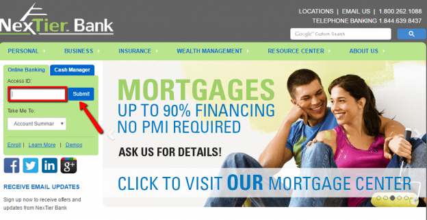 NexTier Bank Online Banking Login CC Bank