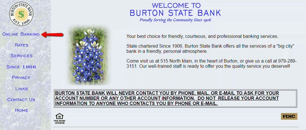 Burton State Bank Online Banking Login CC Bank