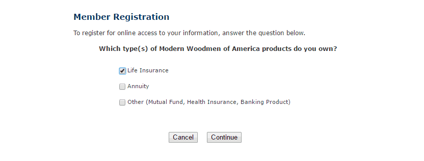 Modern Woodmen of America new user