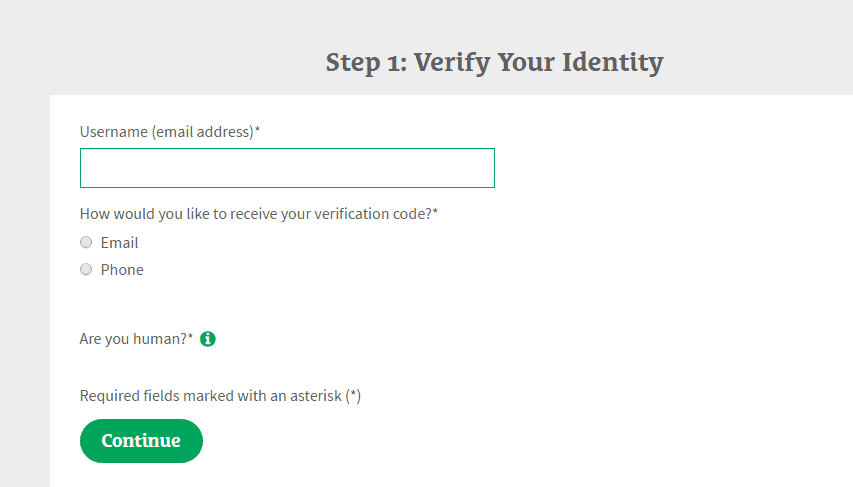 MyCOUNTRY forgot password