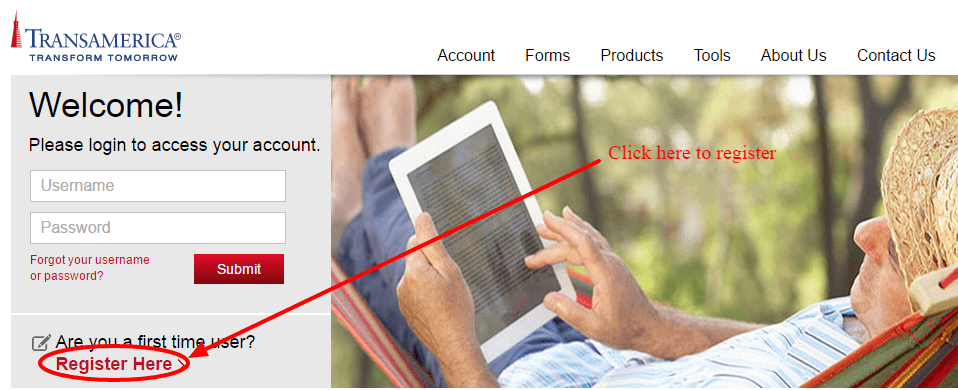 MyTransamerica online registration