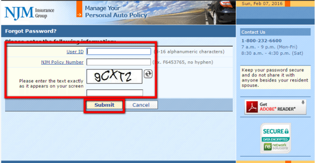 NJM Insurance Online Login CC Bank