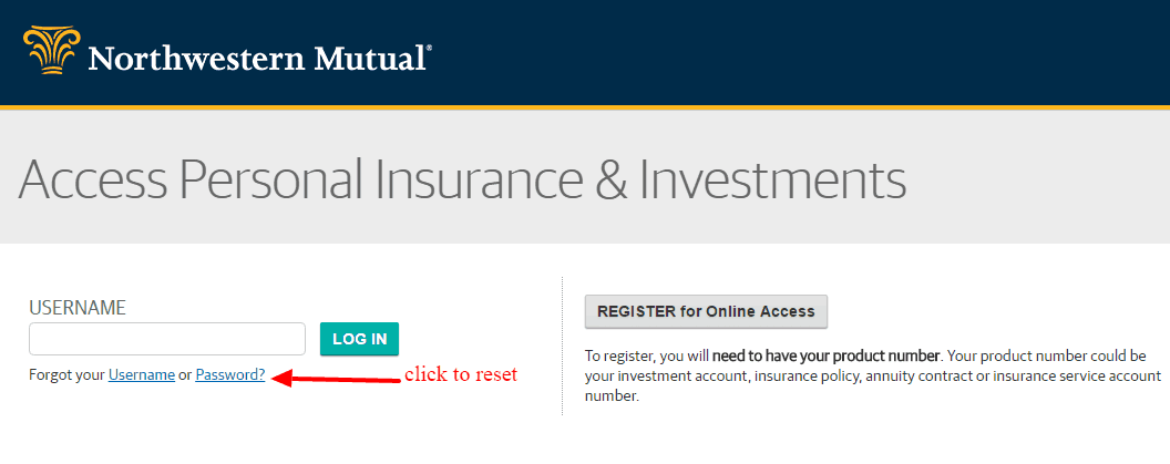 Northwestern Mutual accountreset