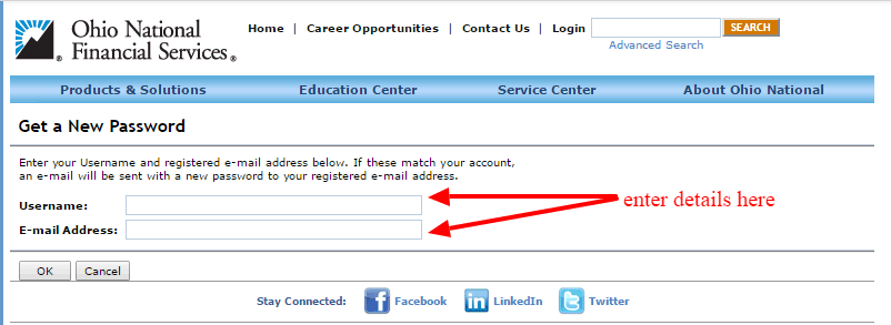Ohio National Online forgot password2