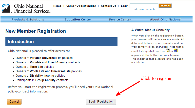 Ohio National Online registration-2