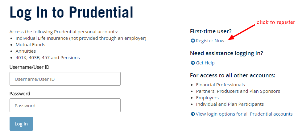 Prudential Financial newuser