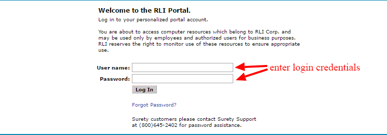 RLI portal login