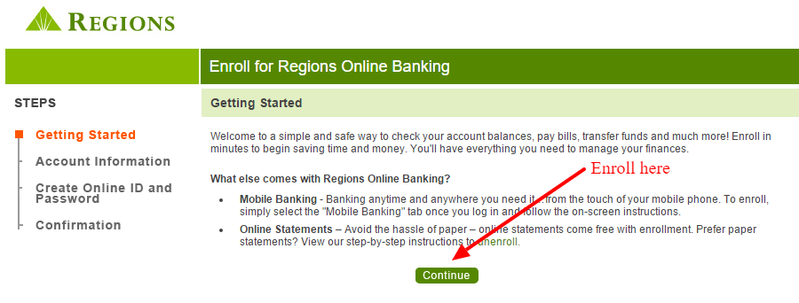 Regions Online Banking Enrollment