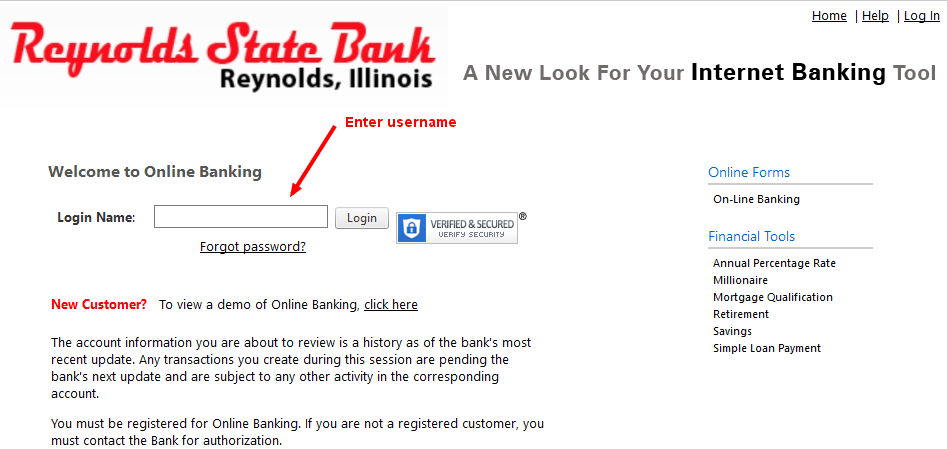 Reynolds State Bank Username