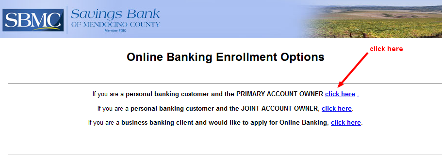 SBM Online Banking Enrollment Options