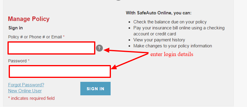 SafeAuto Insurance login