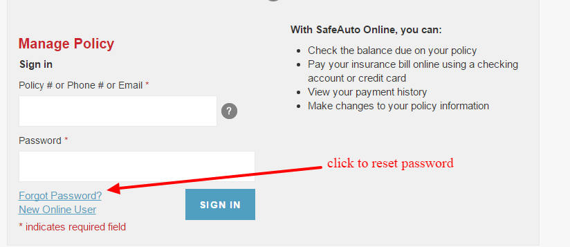 Safeauto password-reset