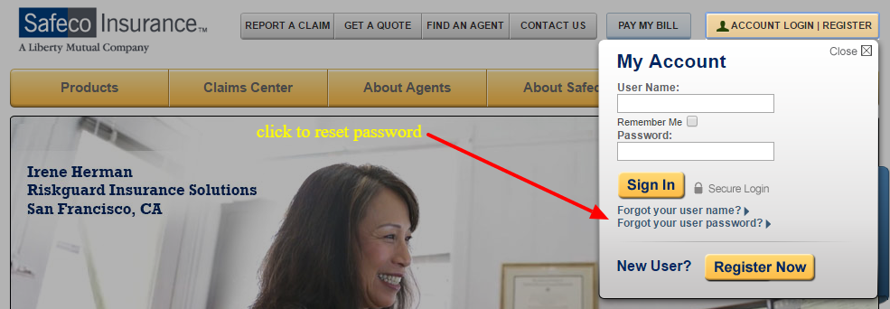 Safeco insurance- forgot-password