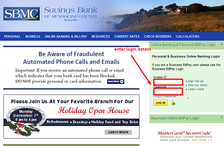 Savings Bank of Mendocino Login