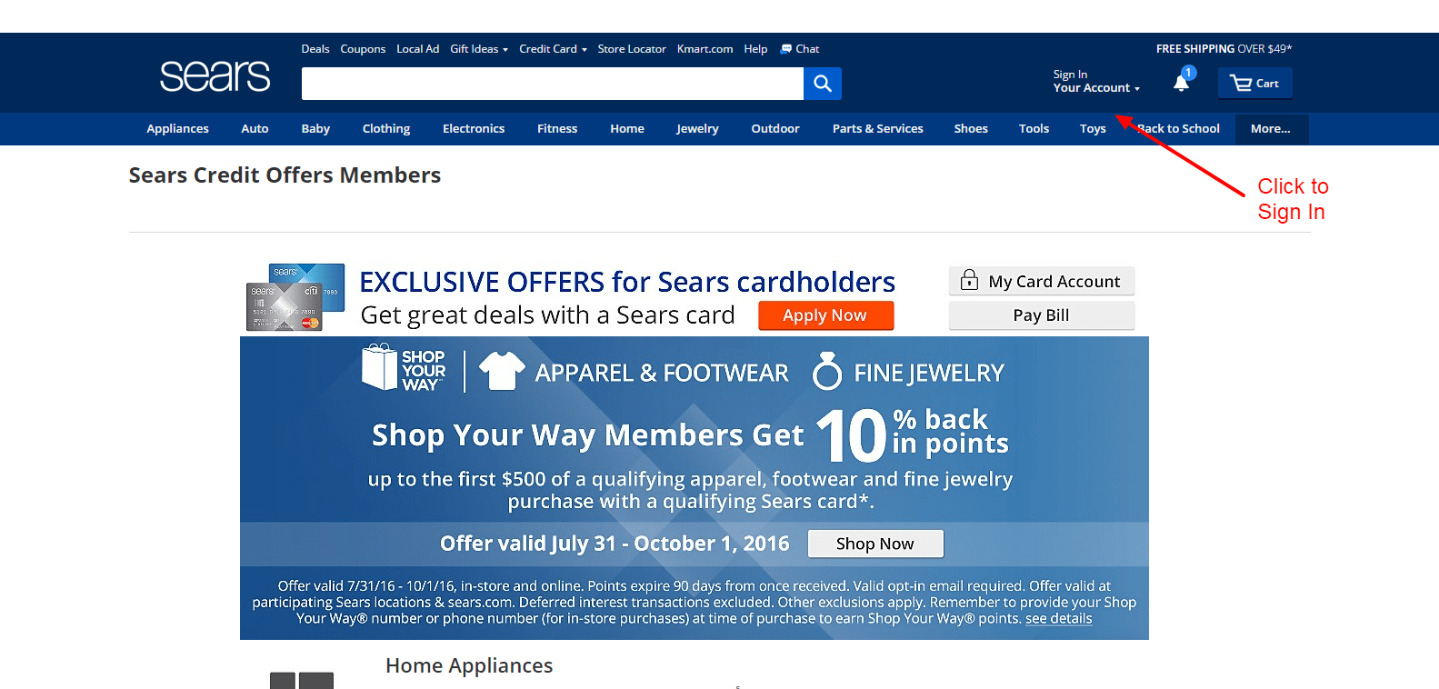 Sears Account Login