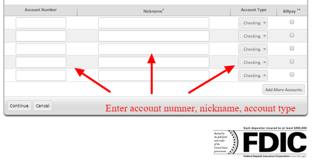 Security Savings Bank Account Type and Nickname