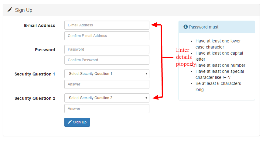 Sign Up Affirmative Self Service