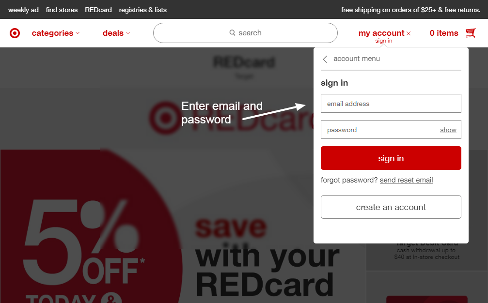 Target Red Credit Card Online Login CC Bank   TARGET LOGIN 2 