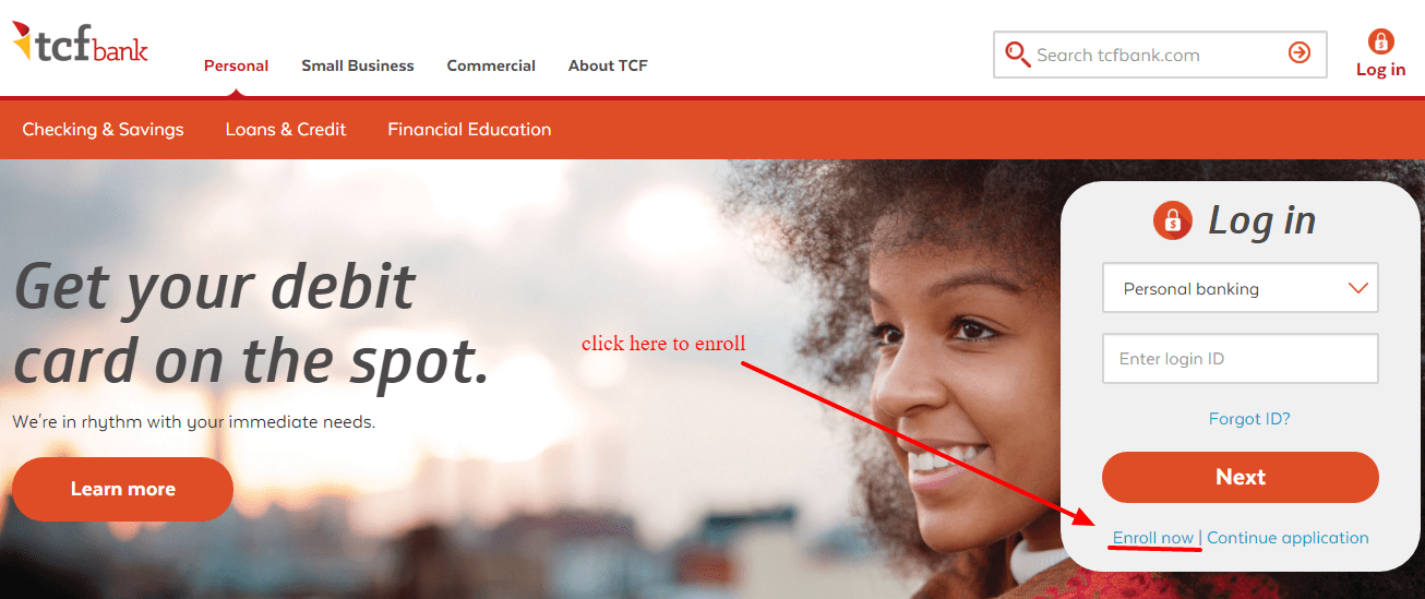 Enroll for TCF Online Banking 