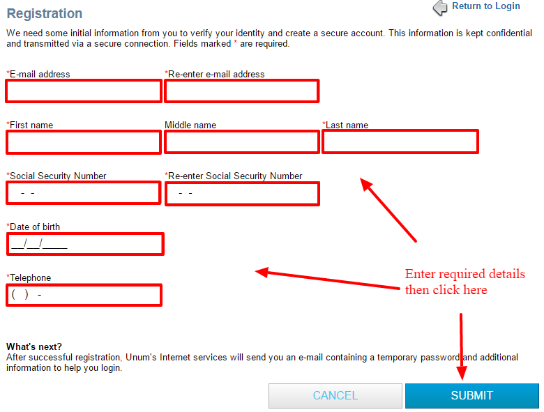 UNUM Claimant Registration