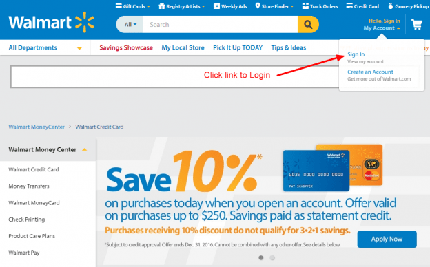 Walmart Credit Card Online Login CC Bank   Walmart Login 624x388 