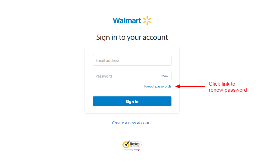 Walmart password