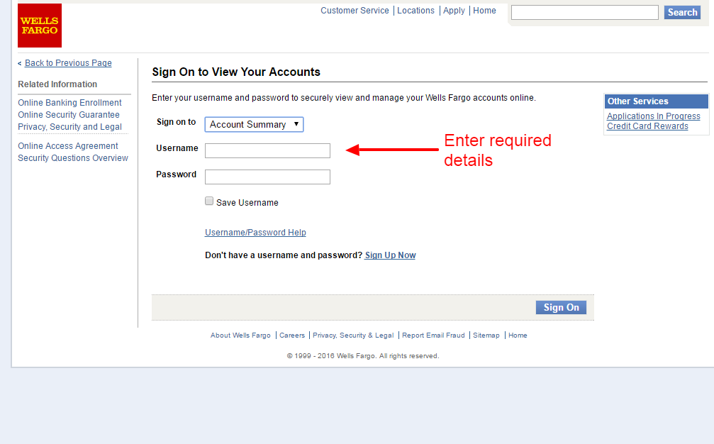 wells fargo online account sign in