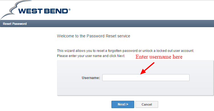 Westbend Password Reset Service