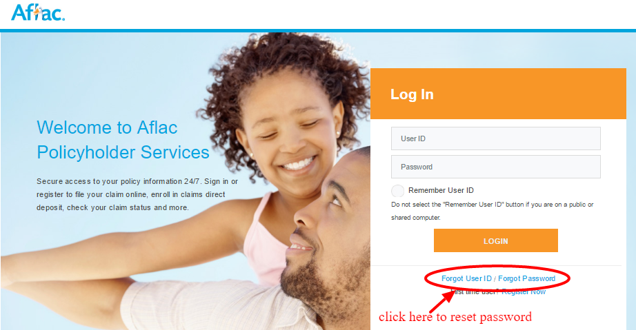 aflac password reset